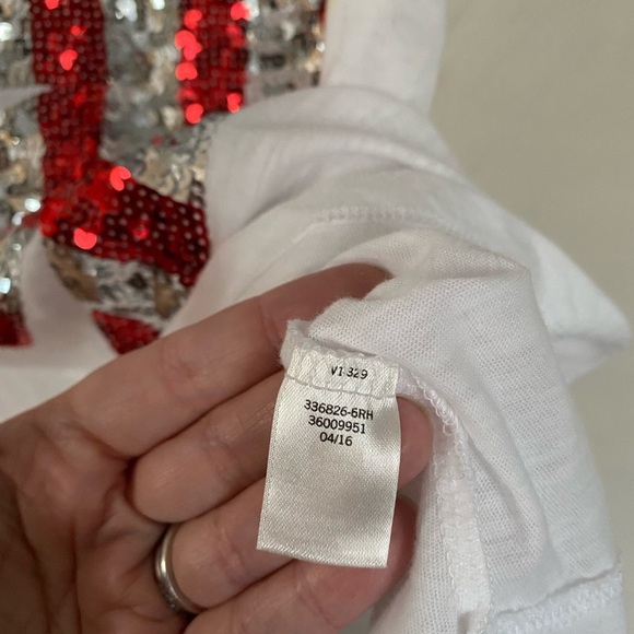 PINK Victoria’s Secret American Flag Red White Blue Bling Sequins Tank Top XS - Picture 4 of 6